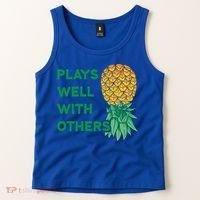 Plays Well With Others Upside Down Pineapple Meaningful Gift Polyamory Gift Tank Top thumb 2