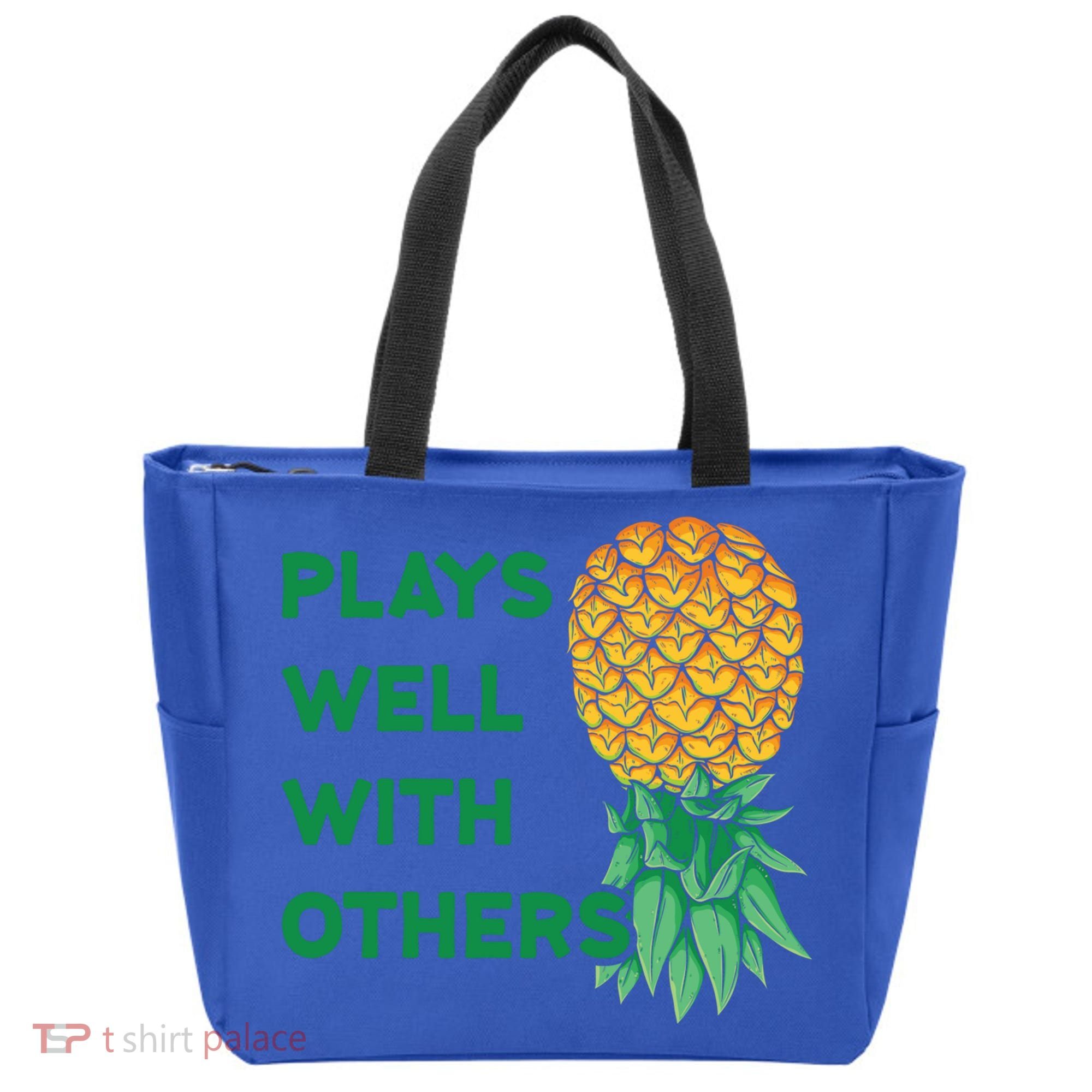 Plays Well With Others Upside Down Pineapple Meaningful Gift Polyamory Gift Tote Bag