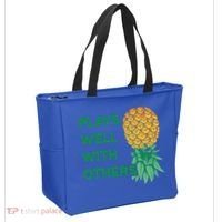 Plays Well With Others Upside Down Pineapple Meaningful Gift Polyamory Gift Tote Bag thumb 2