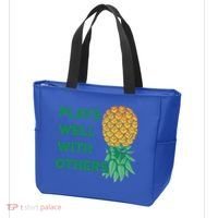 Plays Well With Others Upside Down Pineapple Meaningful Gift Polyamory Gift Tote Bag thumb 3