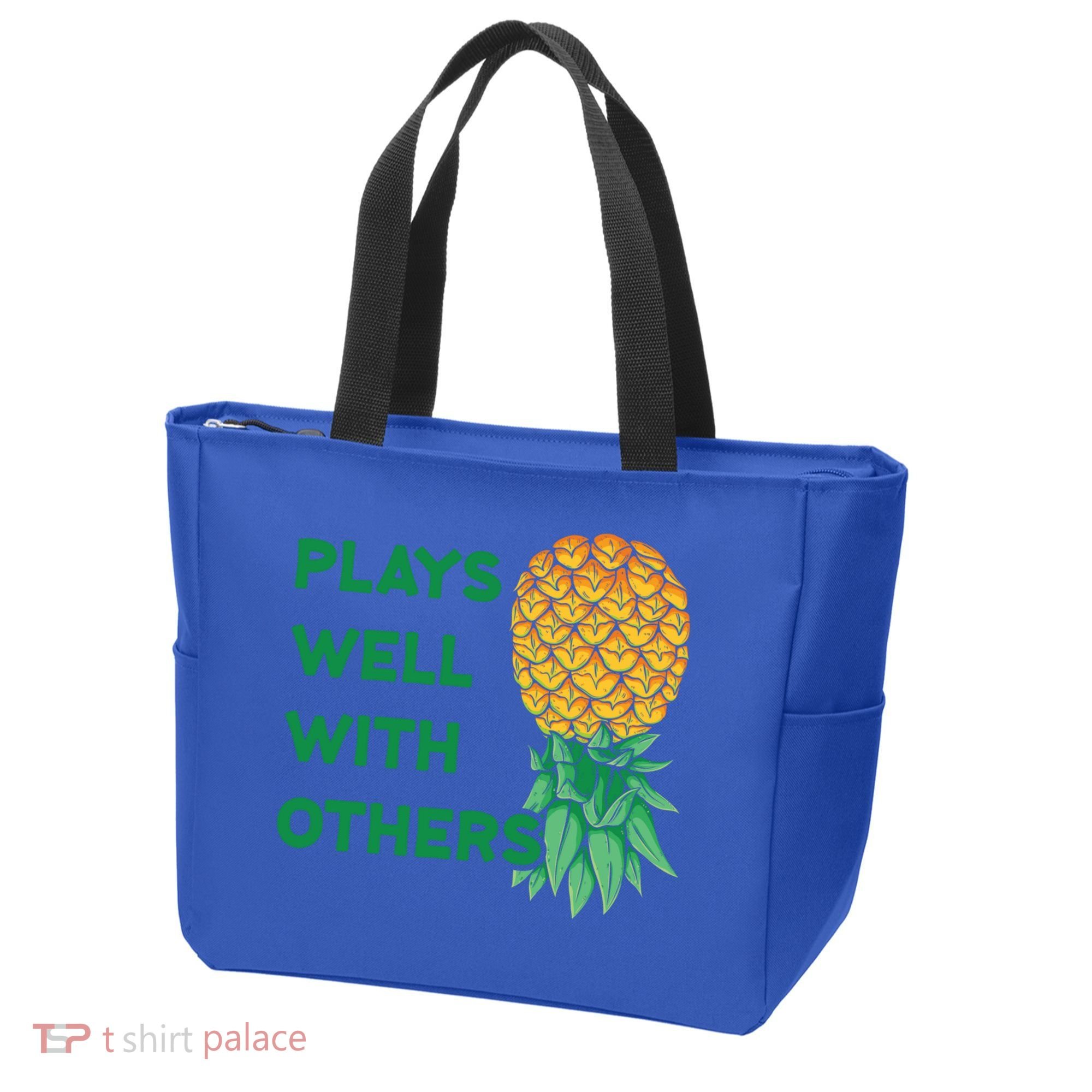 Plays Well With Others Upside Down Pineapple Meaningful Gift Polyamory Gift Tote Bag