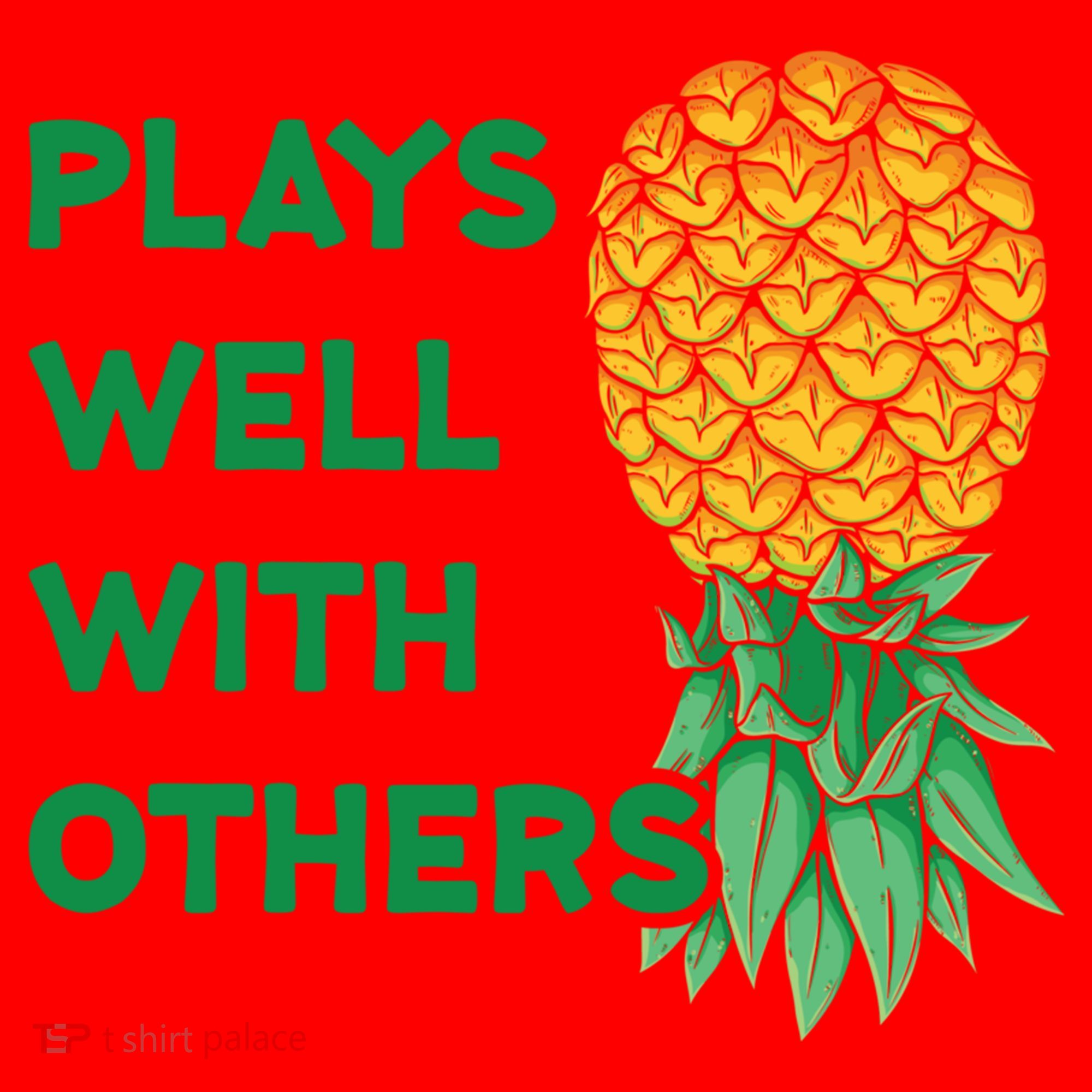 Plays Well With Others Upside Down Pineapple Meaningful Gift Polyamory Gift Santa Hat