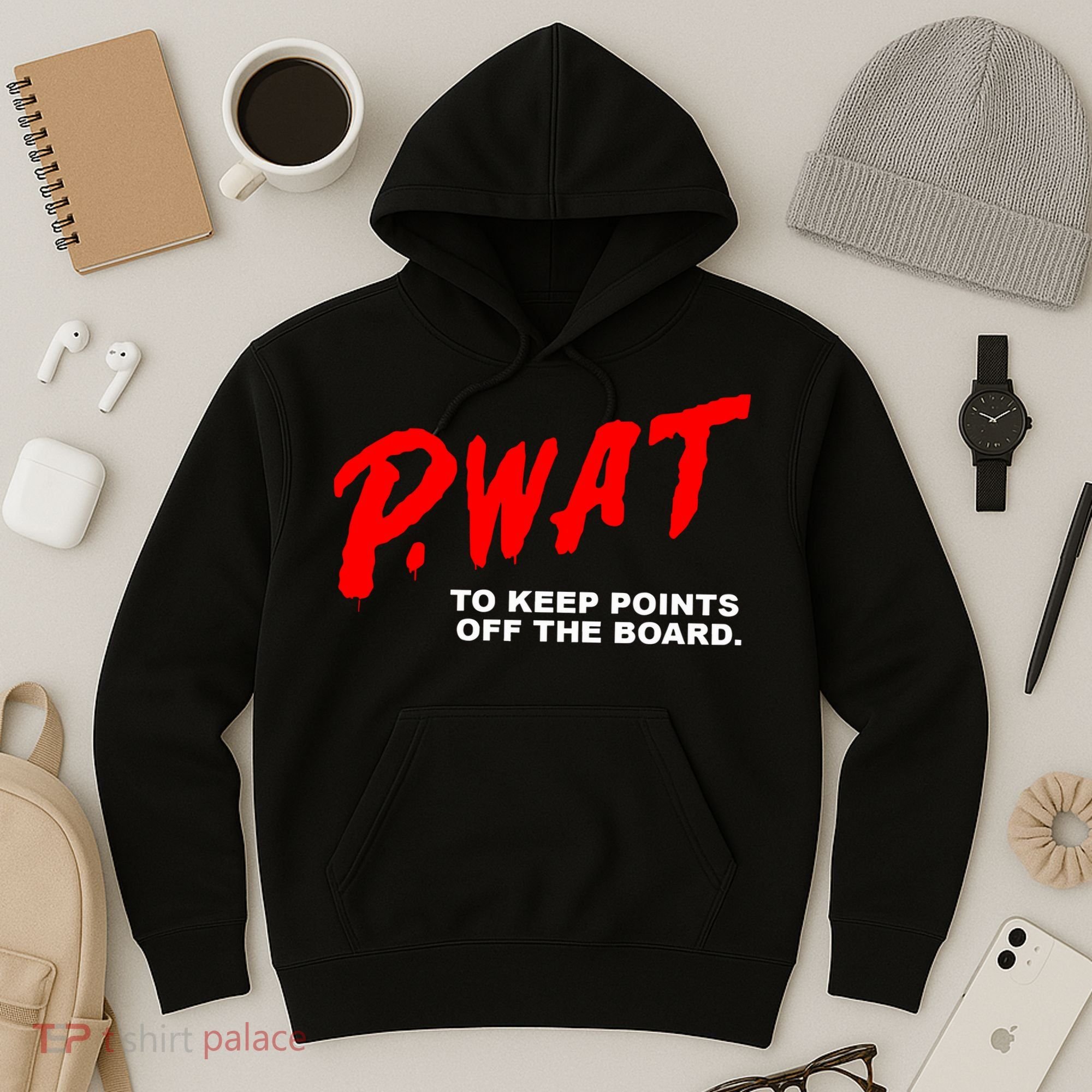 Peyton Watson Wearing P.Wat Too Keep Points Off The Board Hoodie
