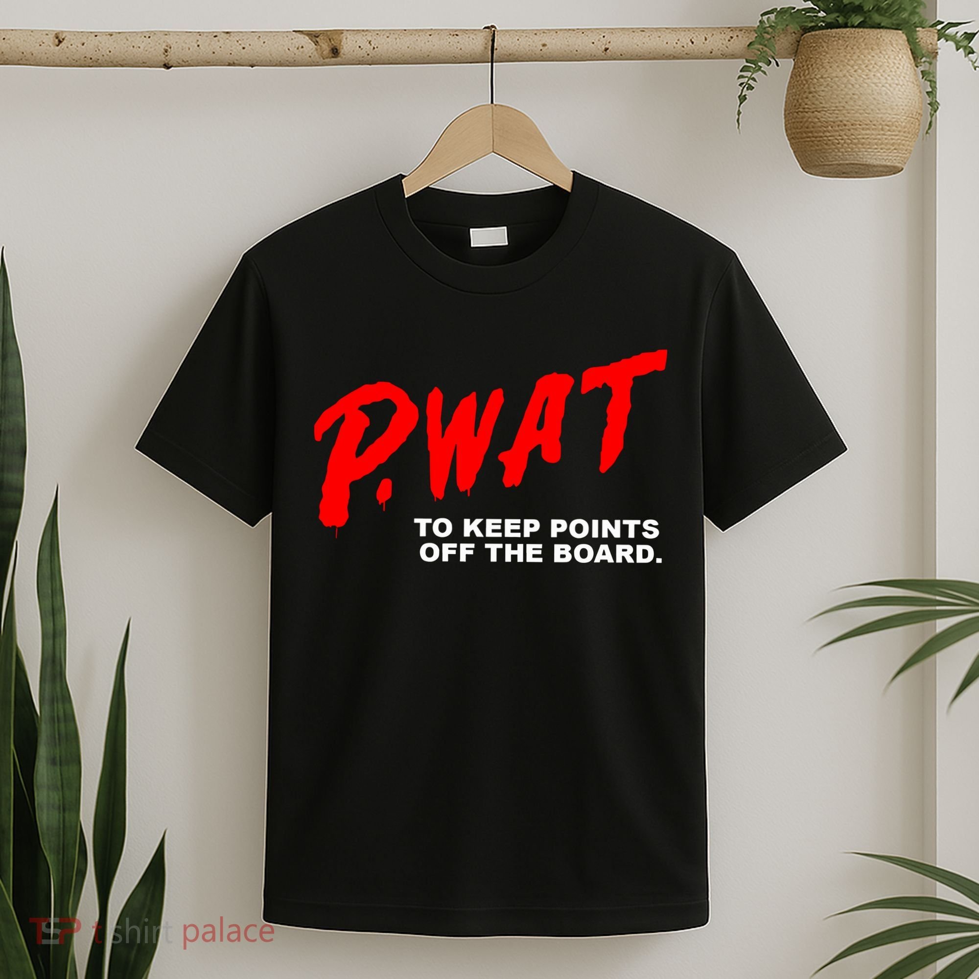 Peyton Watson Wearing P.Wat Too Keep Points Off The Board T-Shirt