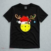 Pickleball Xmas Gift Reindeer Santa Hat Pickleball Christmas TShirt T-Shirt thumb 5