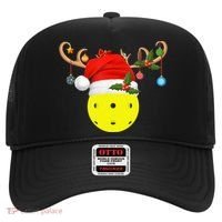 Pickleball Xmas Gift Reindeer Santa Hat Pickleball Christmas TShirt Hat thumb 0