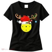 Pickleball Xmas Gift Reindeer Santa Hat Pickleball Christmas TShirt Women's T-Shirt thumb 0