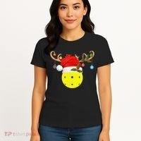 Pickleball Xmas Gift Reindeer Santa Hat Pickleball Christmas TShirt Women's T-Shirt thumb 4