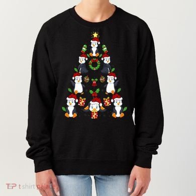 Penguin Xmas Lighting Tree Penguin Christmas Women's Sweatshirt
