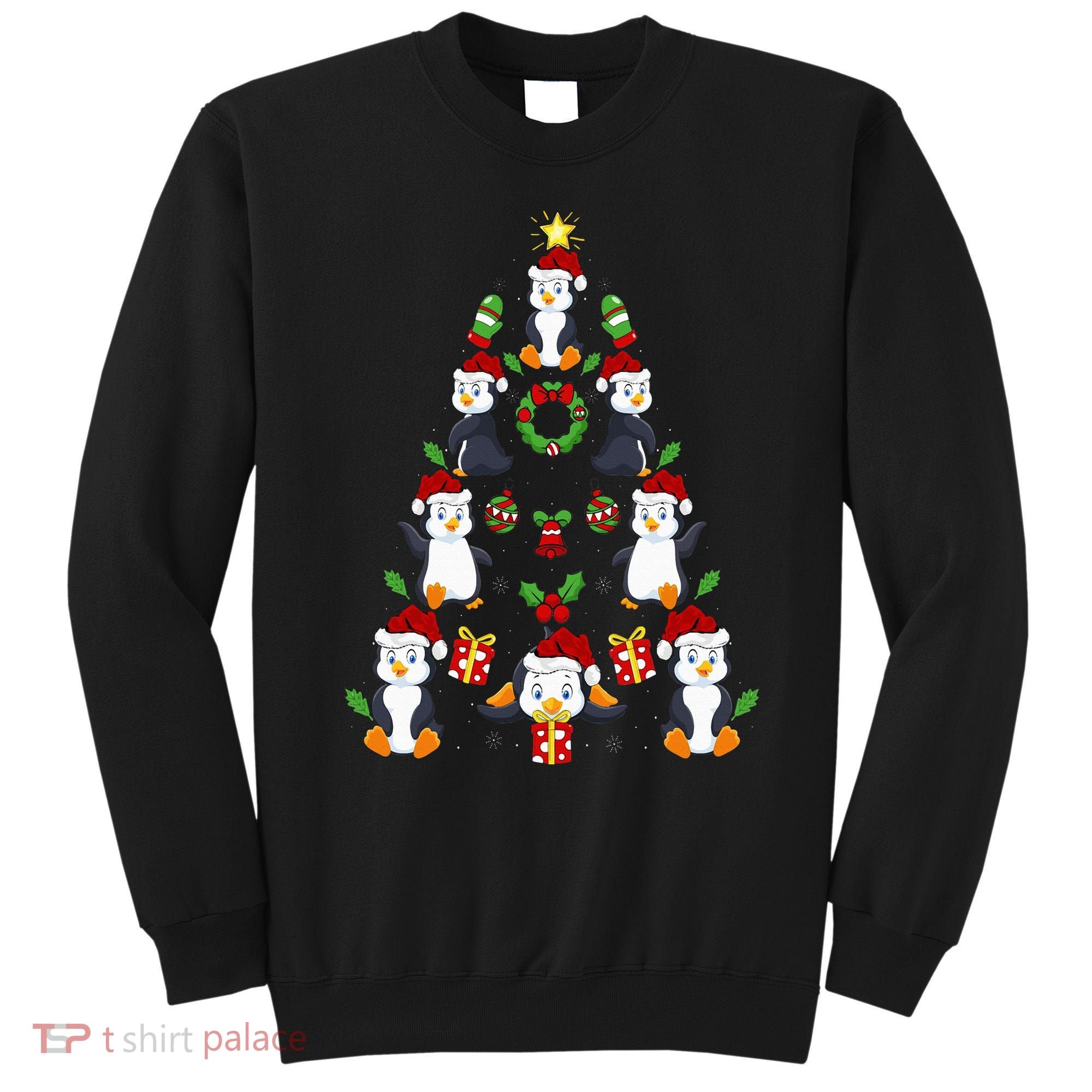 Penguin Xmas Lighting Tree Penguin Christmas Sweatshirt