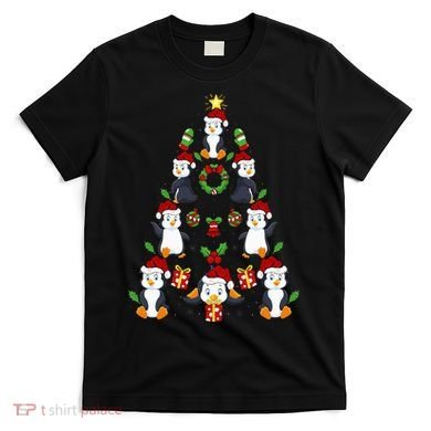 Penguin Xmas Lighting Tree Penguin Christmas T-Shirt