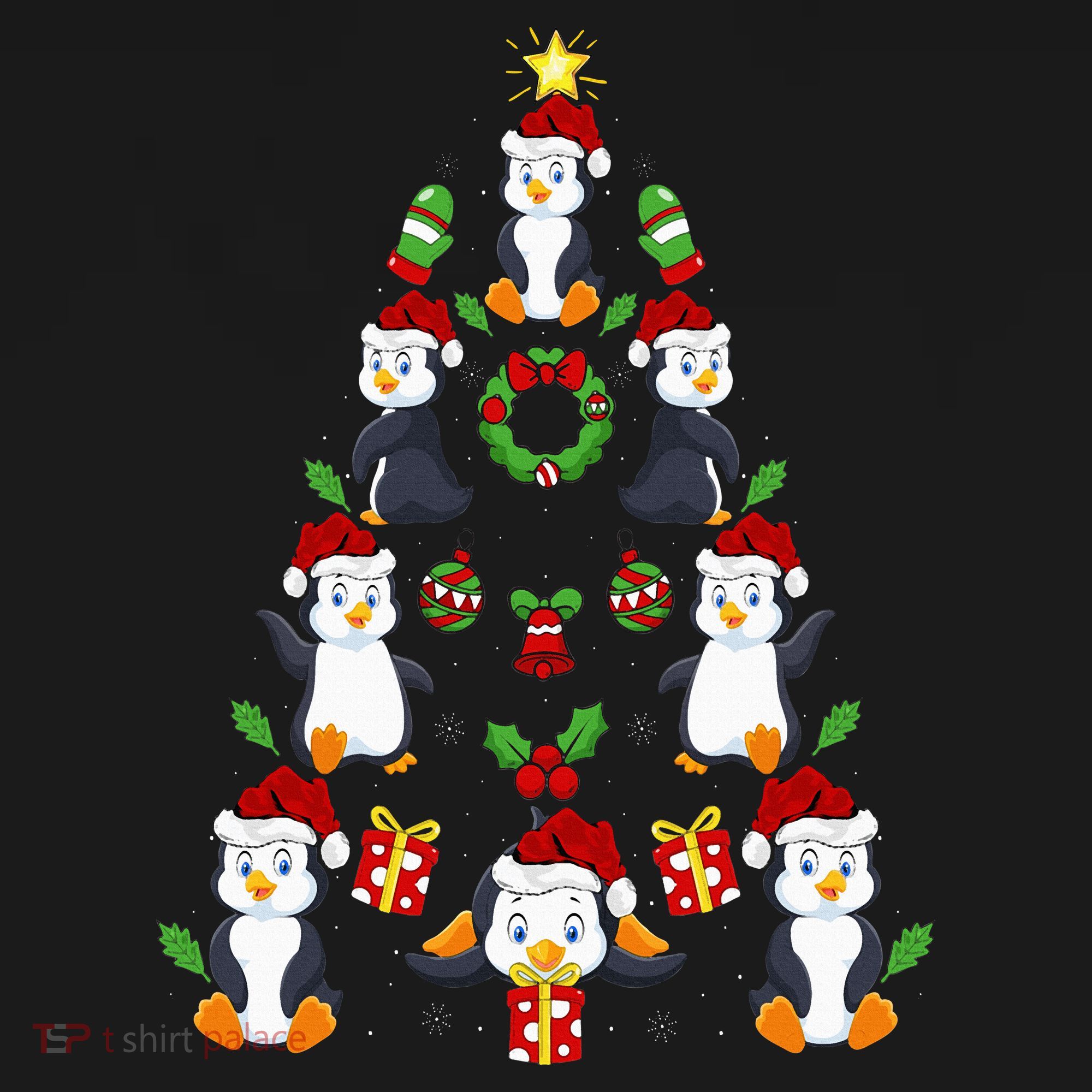 Penguin Xmas Lighting Tree Penguin Christmas Ornament
