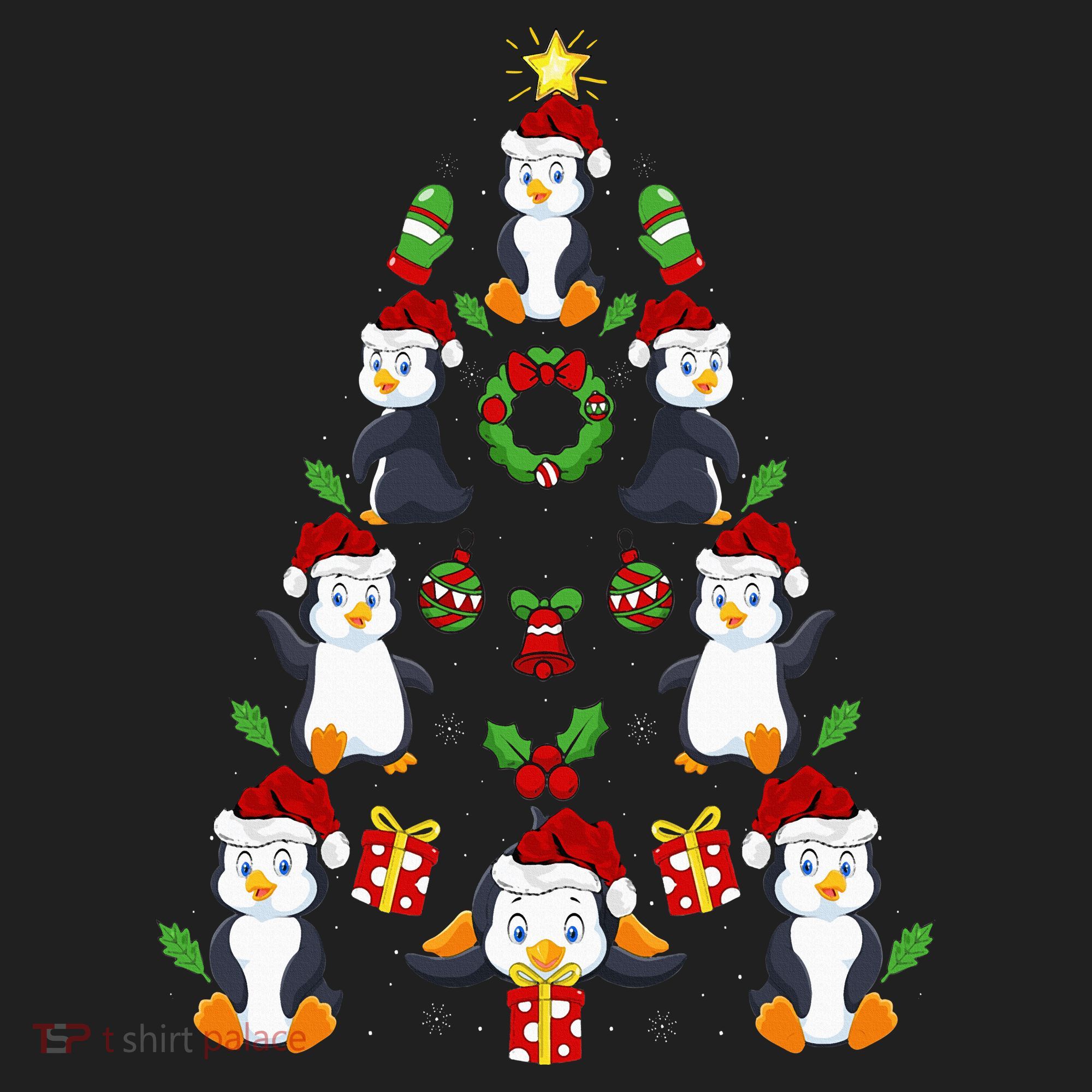 Penguin Xmas Lighting Tree Penguin Christmas Hat
