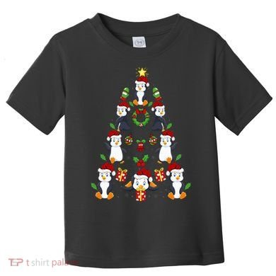 Penguin Xmas Lighting Tree Penguin Christmas Toddler T-Shirt