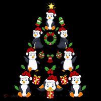 Penguin Xmas Lighting Tree Penguin Christmas Women's T-Shirt thumb 6