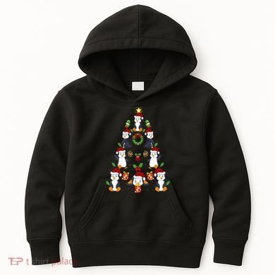 Penguin Xmas Lighting Tree Penguin Christmas Kids Hoodie