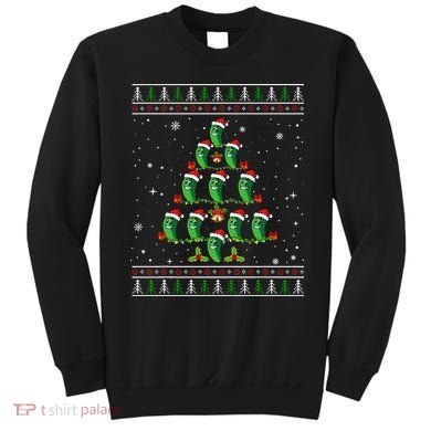 Pickle Xmas Tree Santa Hat Pickle Fruit Christmas Ugly Sweatshirt