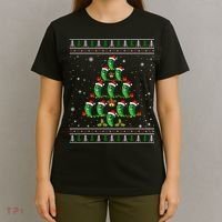 Pickle Xmas Tree Santa Hat Pickle Fruit Christmas Ugly T-Shirt thumb 4