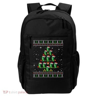 Pickle Xmas Tree Santa Hat Pickle Fruit Christmas Ugly Backpack
