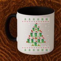 Pickle Xmas Tree Santa Hat Pickle Fruit Christmas Ugly Coffee Mug thumb 2