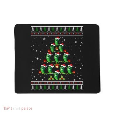 Pickle Xmas Tree Santa Hat Pickle Fruit Christmas Ugly Mousepad