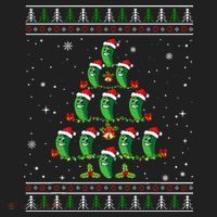 Pickle Xmas Tree Santa Hat Pickle Fruit Christmas Ugly Hat thumb 2