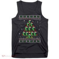 Pickle Xmas Tree Santa Hat Pickle Fruit Christmas Ugly Tank Top thumb 0