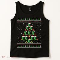 Pickle Xmas Tree Santa Hat Pickle Fruit Christmas Ugly Tank Top thumb 2