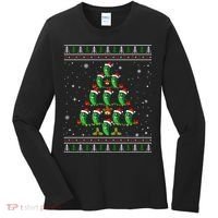 Pickle Xmas Tree Santa Hat Pickle Fruit Christmas Ugly Women's Long Sleeve Shirt thumb 0