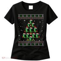 Pickle Xmas Tree Santa Hat Pickle Fruit Christmas Ugly Women's T-Shirt thumb 0