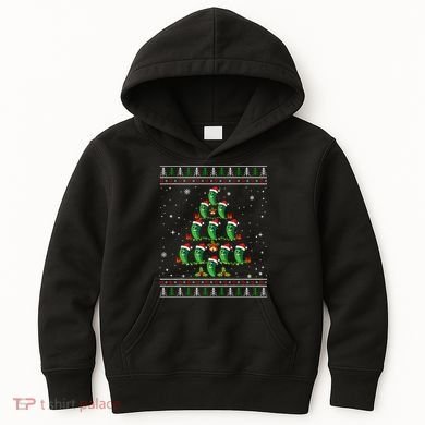 Pickle Xmas Tree Santa Hat Pickle Fruit Christmas Ugly Kids Hoodie