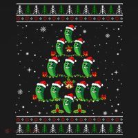 Pickle Xmas Tree Santa Hat Pickle Fruit Christmas Ugly Kids Hoodie thumb 5