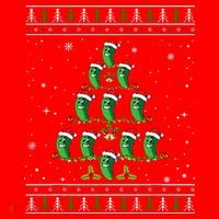 Pickle Xmas Tree Santa Hat Pickle Fruit Christmas Ugly Santa Hat thumb 1