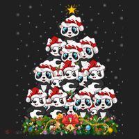 Panda Xmas Tree Lighting Santa Panda Christmas Gift Women's Sweatshirt thumb 2