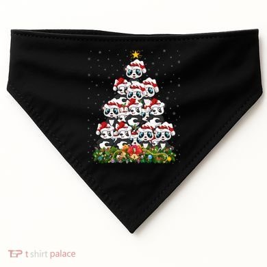 Panda Xmas Tree Lighting Santa Panda Christmas Gift USA-Made Doggie Bandana