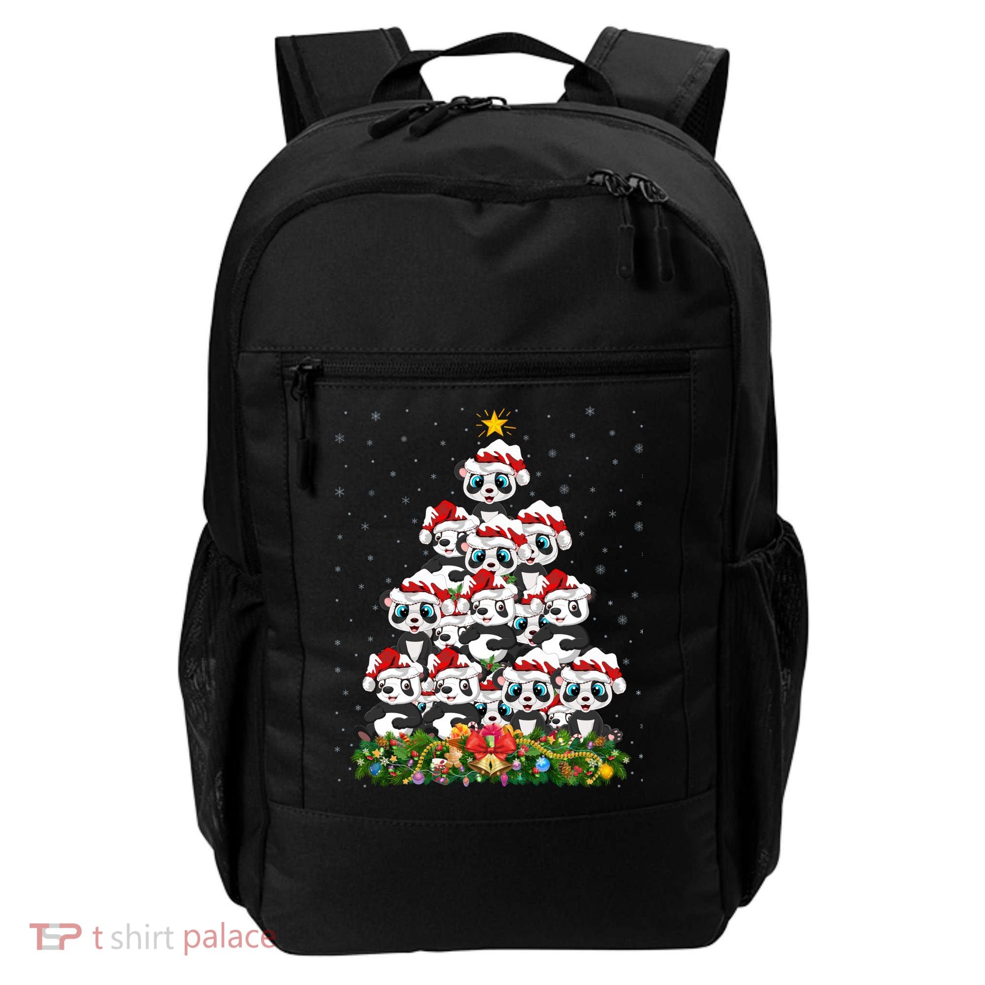 Panda Xmas Tree Lighting Santa Panda Christmas Gift Backpack