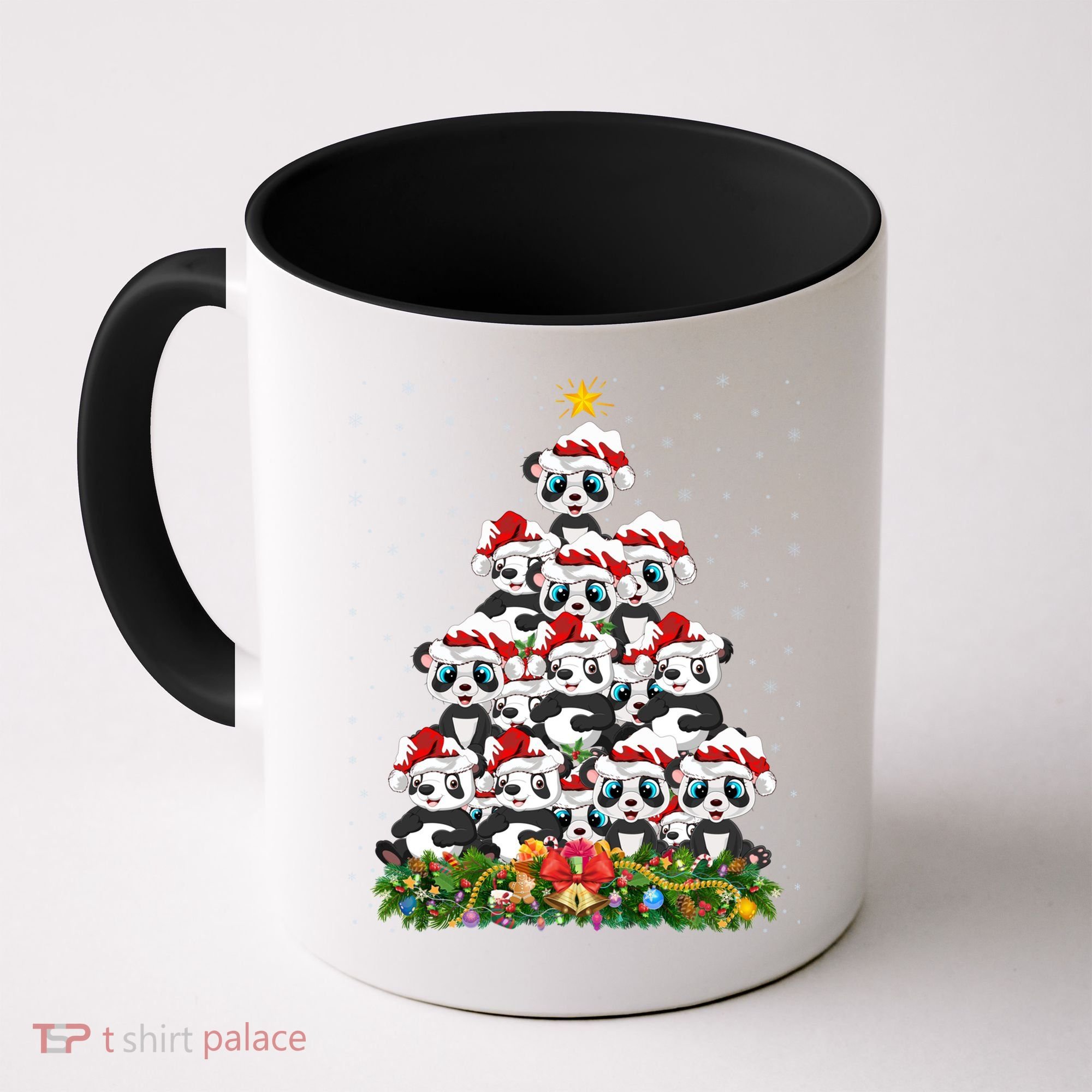 Panda Xmas Tree Lighting Santa Panda Christmas Gift Coffee Mug