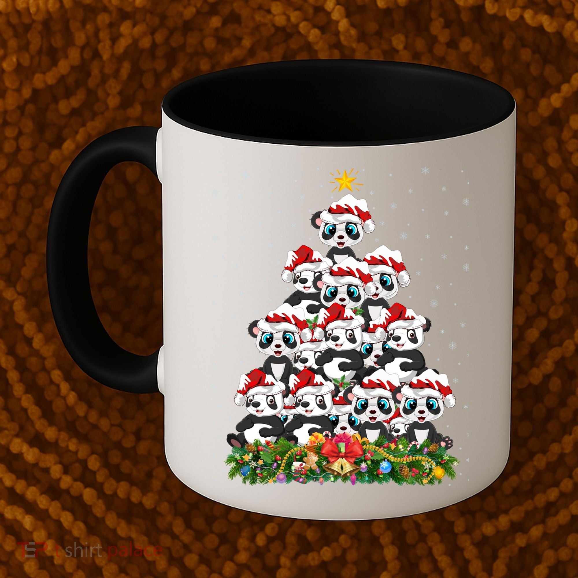 Panda Xmas Tree Lighting Santa Panda Christmas Gift Coffee Mug
