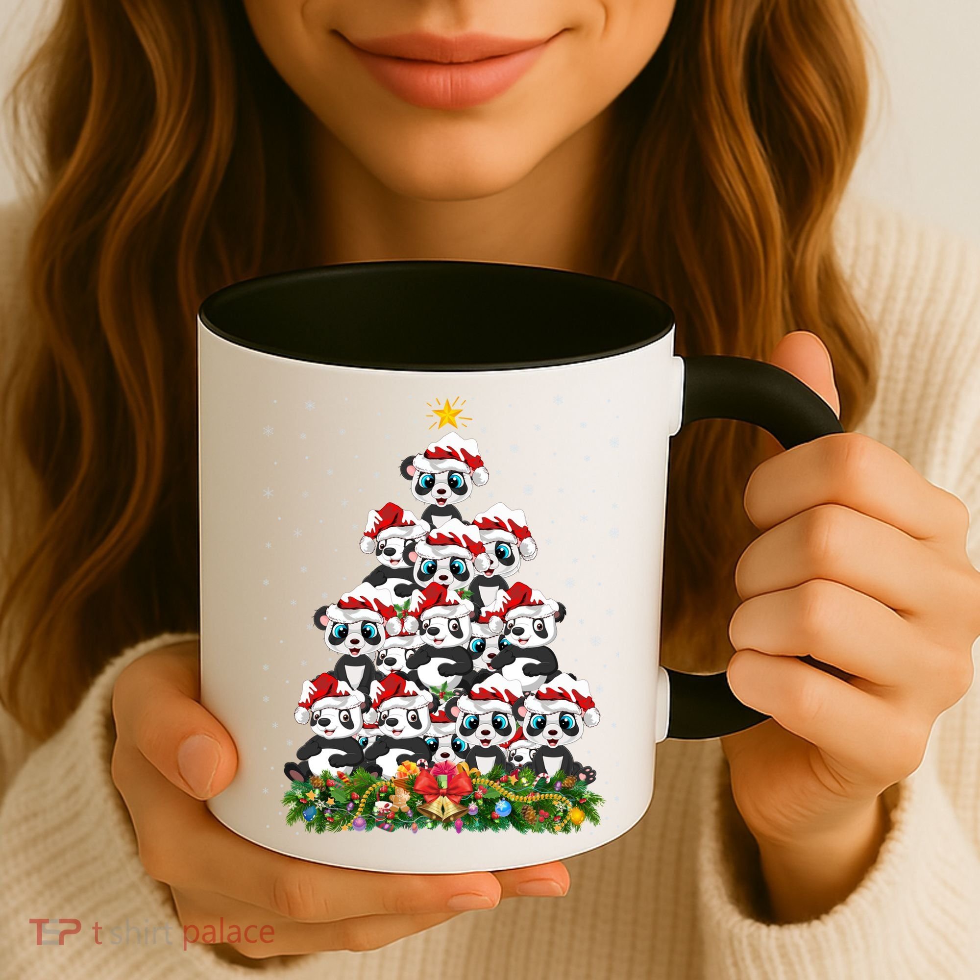 Panda Xmas Tree Lighting Santa Panda Christmas Gift Coffee Mug