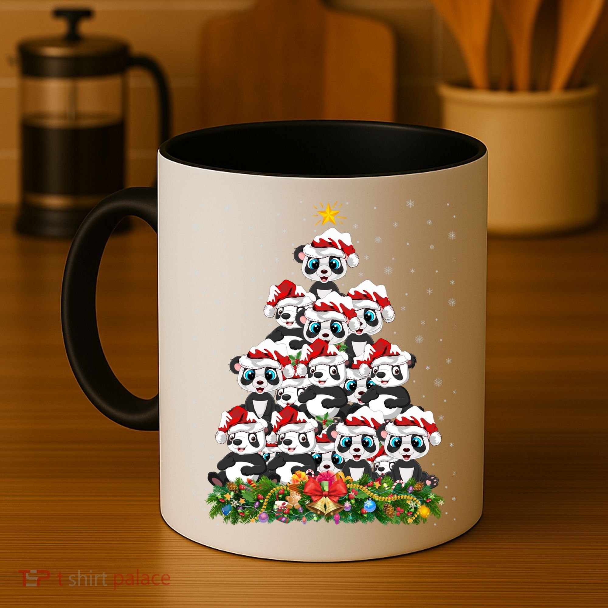 Panda Xmas Tree Lighting Santa Panda Christmas Gift Coffee Mug