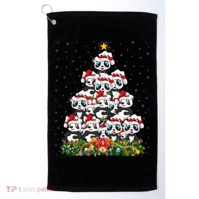 Panda Xmas Tree Lighting Santa Panda Christmas Gift Golf Towel