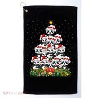 Panda Xmas Tree Lighting Santa Panda Christmas Gift Golf Towel thumb 0