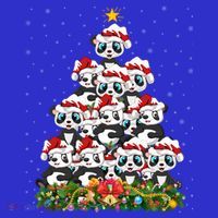 Panda Xmas Tree Lighting Santa Panda Christmas Gift Long Sleeve Shirt thumb 2