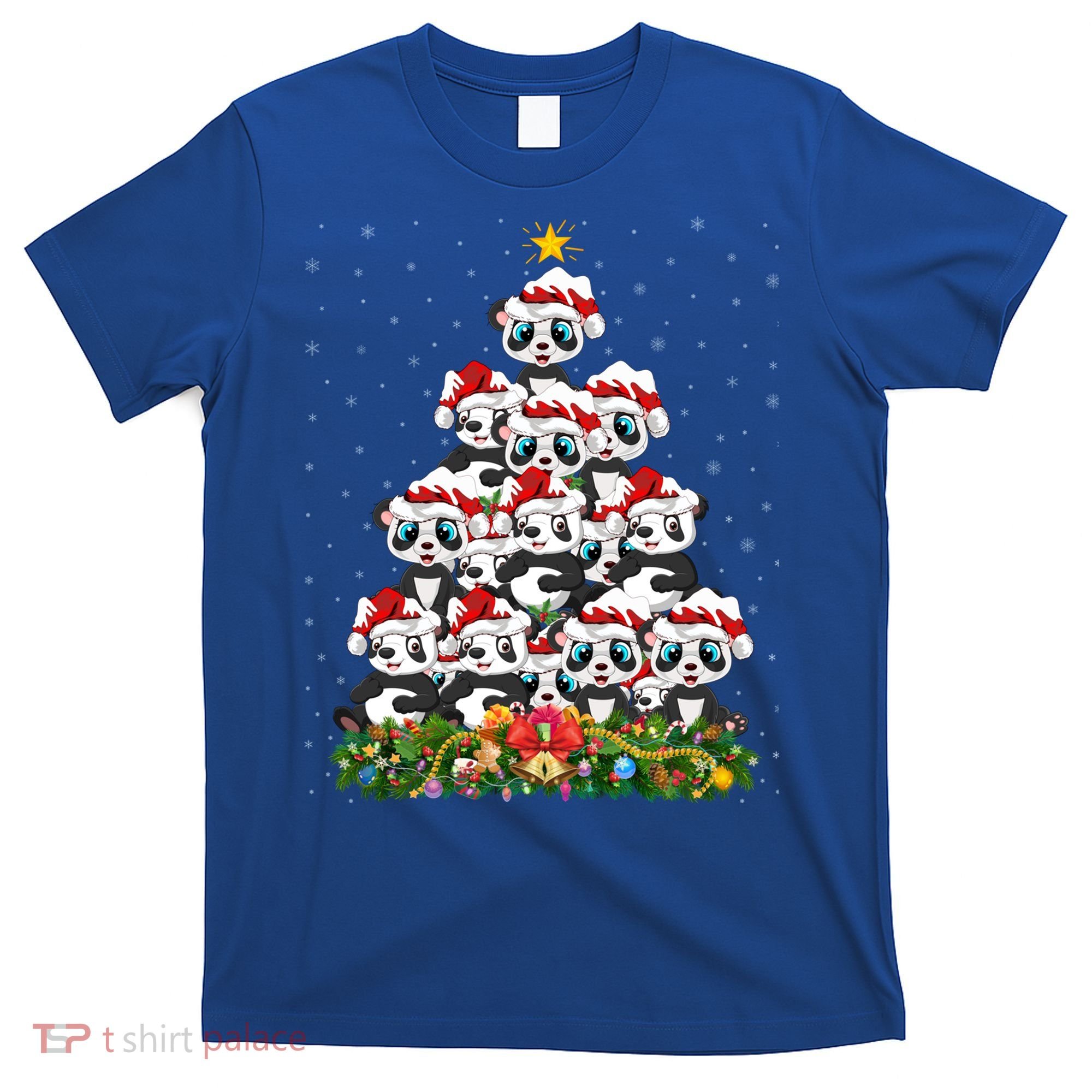 Panda Xmas Tree Lighting Santa Panda Christmas Gift T-Shirt