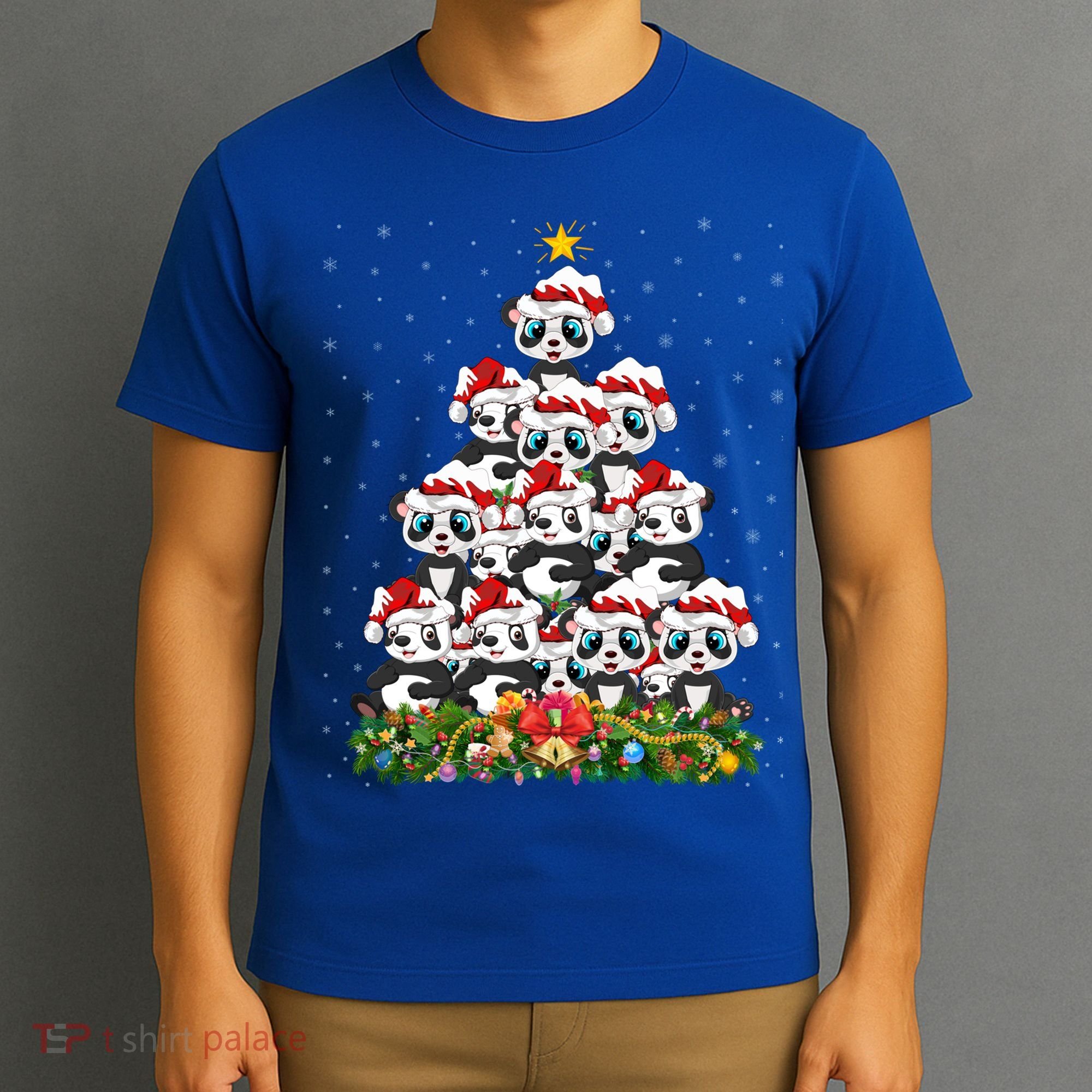 Panda Xmas Tree Lighting Santa Panda Christmas Gift T-Shirt