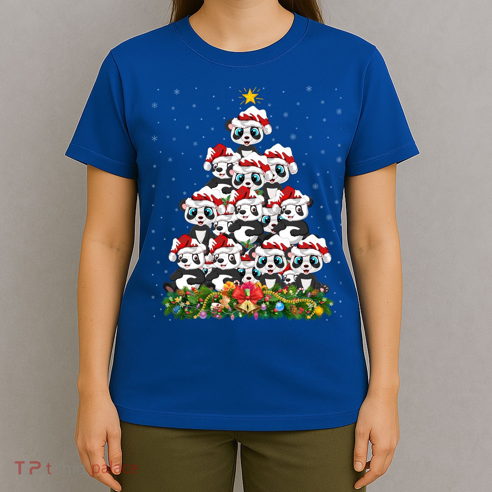Panda Xmas Tree Lighting Santa Panda Christmas Gift T-Shirt