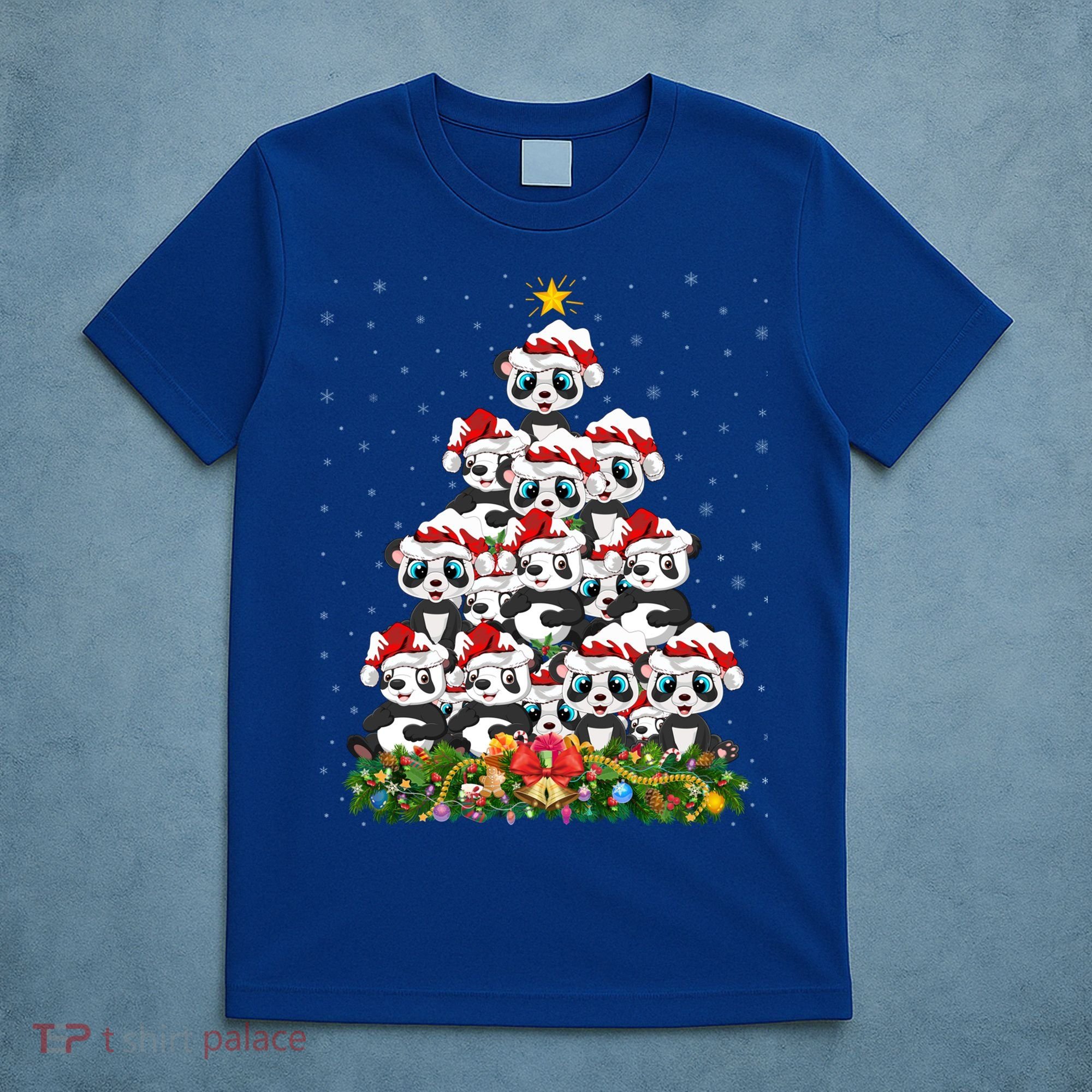 Panda Xmas Tree Lighting Santa Panda Christmas Gift T-Shirt