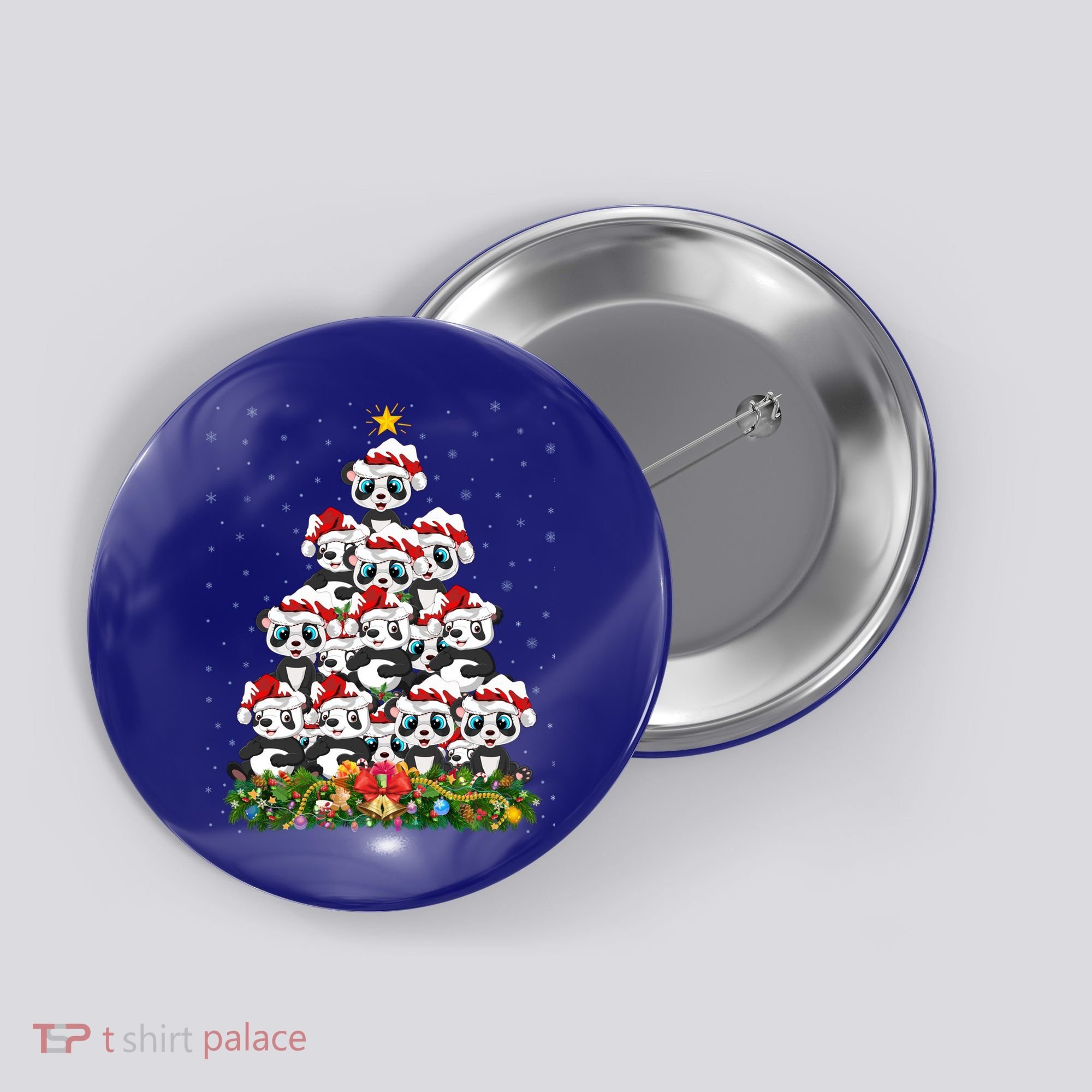 Panda Xmas Tree Lighting Santa Panda Christmas Gift Button