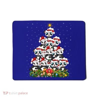 Panda Xmas Tree Lighting Santa Panda Christmas Gift Mousepad