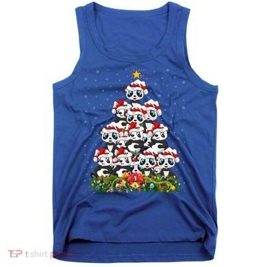 Panda Xmas Tree Lighting Santa Panda Christmas Gift Tank Top